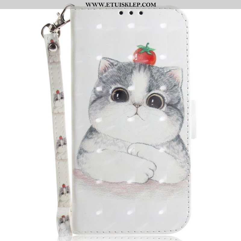 Etui Folio do Honor Magic 5 Lite z Łańcuch Oryginalne Stringi Cat